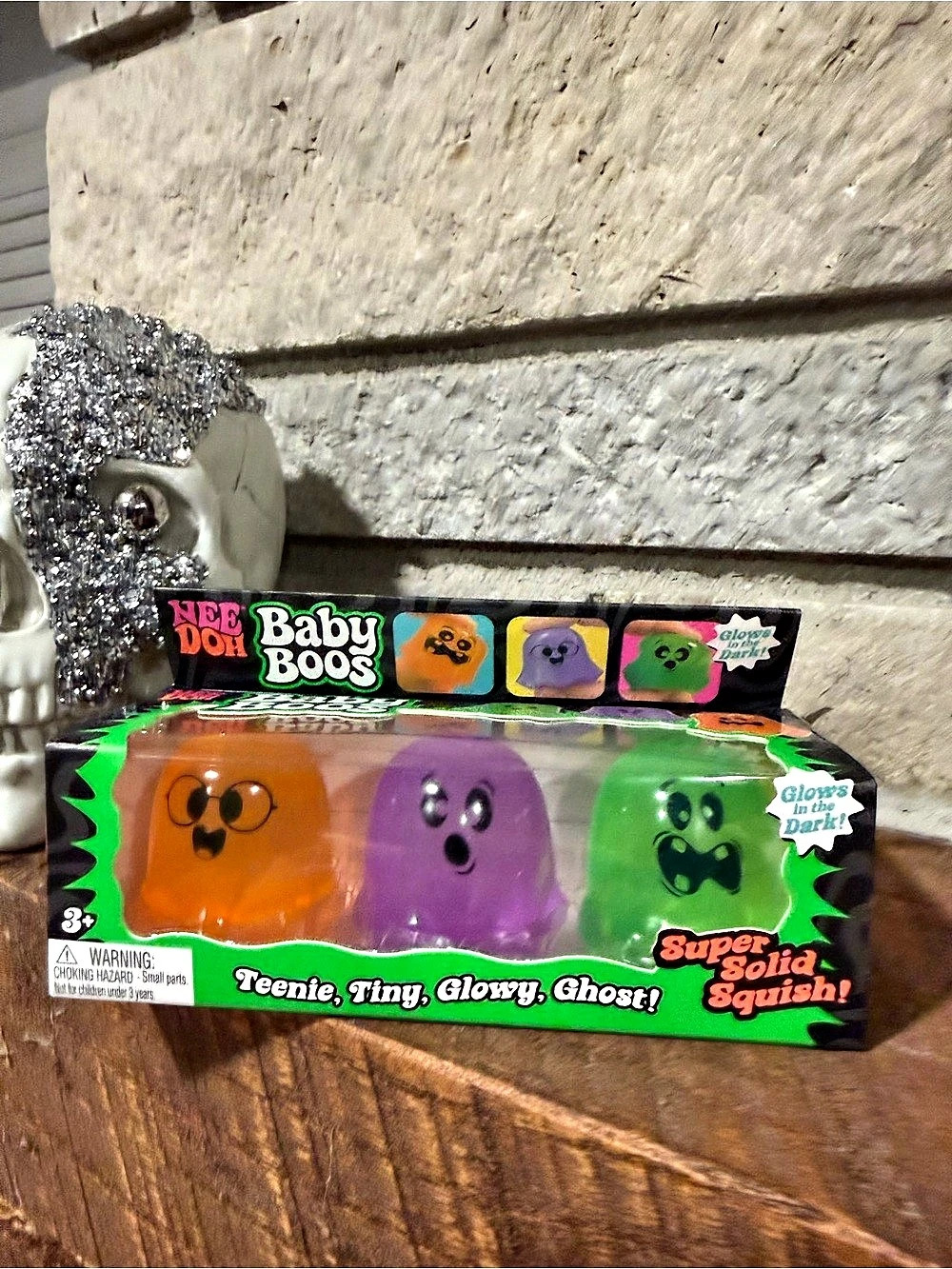 NeeDoh Baby Boos 3-Piece Glow-in-the-Dark Squish Set